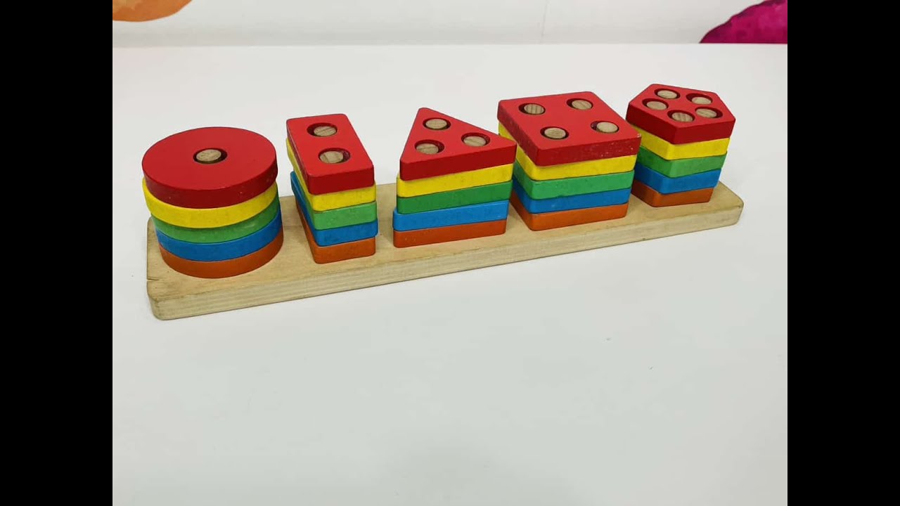 5 Ways to Play with Montessori Geometric Shapes  Puzzle 🤩 | Shape Sorter | Column Puzzle for kids