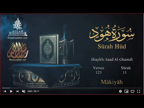 Quran: 11. Surah Hûd / Saad Al-Ghamdi /Read version: Arabic and English translation