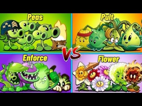 Team GREEN R PURPLE VS RED & ORANGE - Who Will Win? PvZ 2 Team Plant VS Team Plant