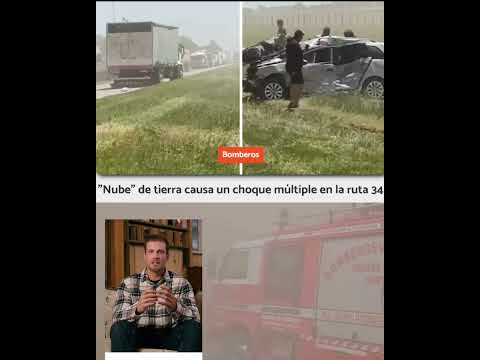 Santa Fe: "Nube" de tierra causa un choque múltiple en la ruta 34