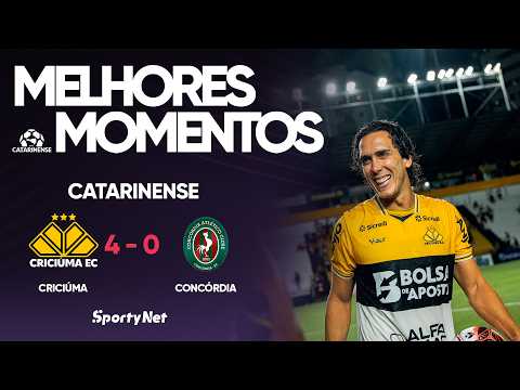 CRICIÚMA GOLEIA O CONCÓRDIA POR 4 A 0 E AVANÇA NA TAÇA ACESC! – Melhores Momentos