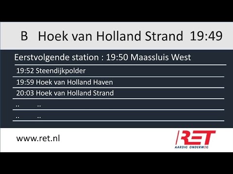 RET Omroepen | Metrolijn B | Nesselande - Hoek van Holland Strand | Metro Rotterdam | (Reupload)