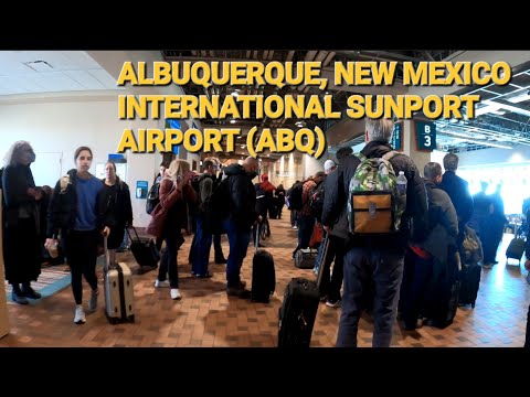full Walking tour Albuquerque International Sunport Airport (ABQ) New Mexico usa