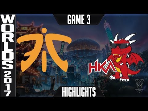 Fnatic vs Hong Kong Attitude Highlights Game 3 S7 Worlds 2017 Play in Grand Final 2 of 4 FNC vs HKA