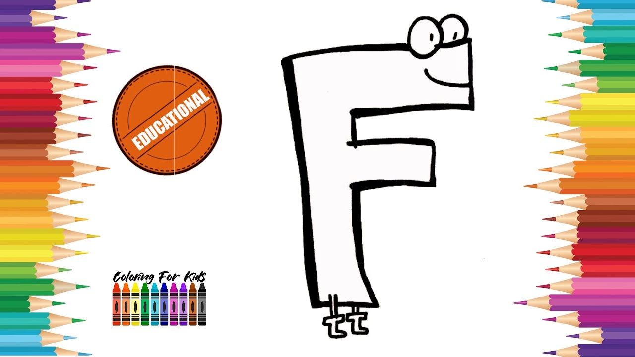 Letter F coloring page #education #learning #educational #learn #color #alphabet #english