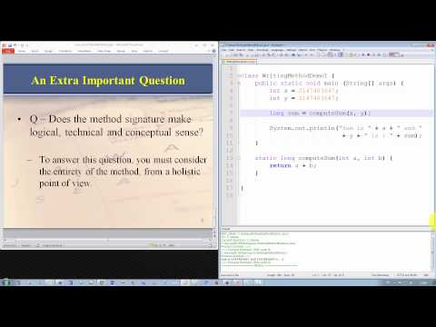 Java Tutorial - How To Write A Method Part II Video