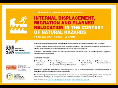 Webinar | Internal Displacement, Migration and Planned Relocation in the Context of Natural Hazards