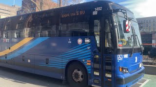 MTA Bus Company: 2021 Prevost X3-45 #1492 on BxM4 to MIDTOWN 27 ST VIA 5 AV