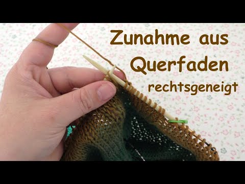 Right-sloping increase from transverse thread