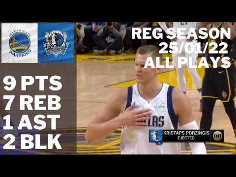 Kristaps Porzingis vs. Warriors: 9 pts, 7 reb, 2 blk ALL PLAYS 2021/22 Reg Season [25.01.22.]