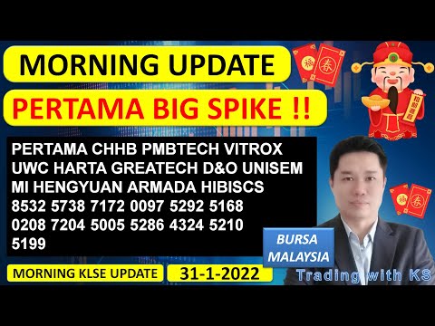 Morning KLSE BURSA Update - 31-1-2022 -  💥 PERTAMA BIG SPIKE !! 💥 PERTAMA CHHB PMBTECH VITROX UWC