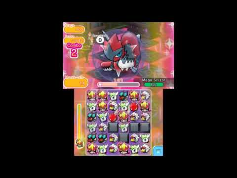 Pokemon Shuffle 3DS - Redo Stage 400 Mega Scizor S Rank ITEMLESS