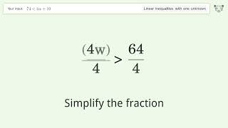 Solving Linear Inequalities: 74 is Smaller Than 4w+10