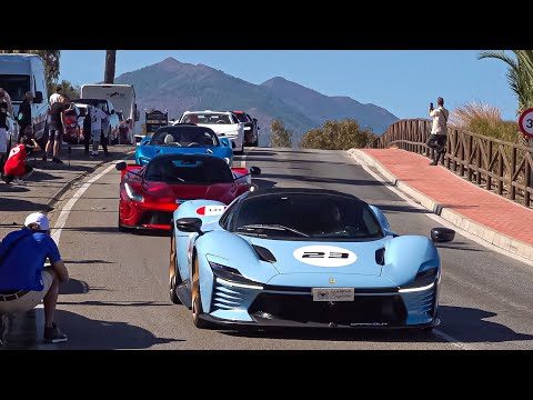 SUPERCARS in MARBELLA ( 2xChiron SuperSport, Sian Roadster, SLR Stiling Moss, 935, F50, 2x Sp3)