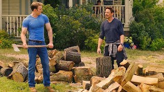 Tony Stark & Steve Rogers Chopping Wood Scene - Avengers: Age of Ultron (2015) Movie CLIP HD