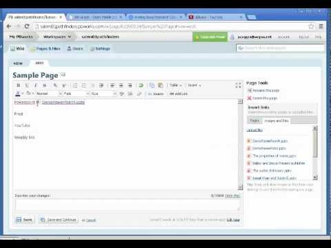 Uploading Work to a PBWorks Wiki