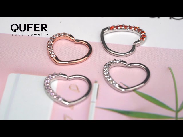Vídeo relacionado con OUFER Body Piercing Rook Earrings Dragon Claw Eyebrow Rings 16G 316L Surgical Steel Curved Barbell Rook Daith Piercing Jewellery, 8 mm, Piedra