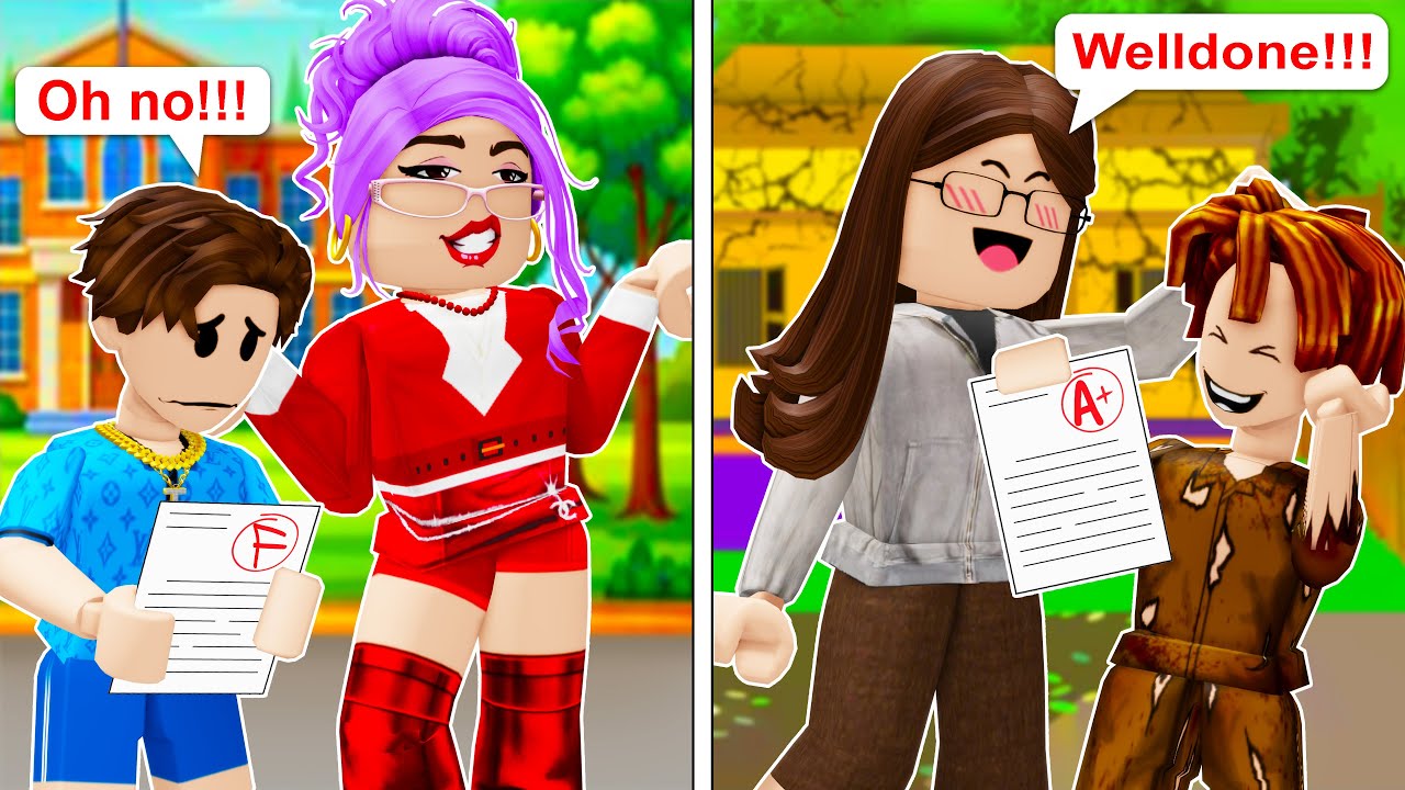 ROBLOX Brookhaven 🏡RP - FUNNY MOMENTS: Rich School and Poor School | Roblox Idol