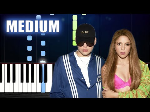 SHAKIRA || BZRP Music Sessions #53 - Piano Tutorial (MEDIUM)