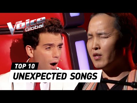 Coaches are SHOCKED after hearing unexpected foreign songs on The Voice