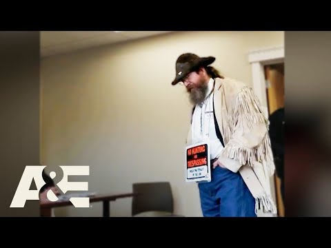 Court Cam: Sovereign Citizen Wears "No Trespassing" Sign, Fights Court Officers | A&E