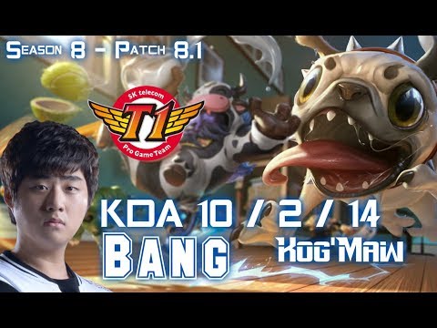 SKT T1 Bang KOG'MAW vs VAYNE ADC - Patch 8.1 KR Ranked
