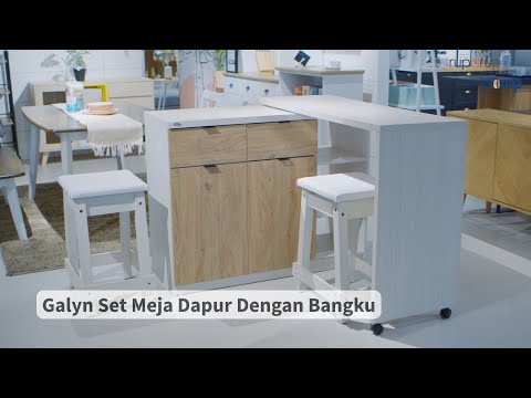 Gambar Informa Galyn Set Meja Dapur Dengan Bangku - Putih