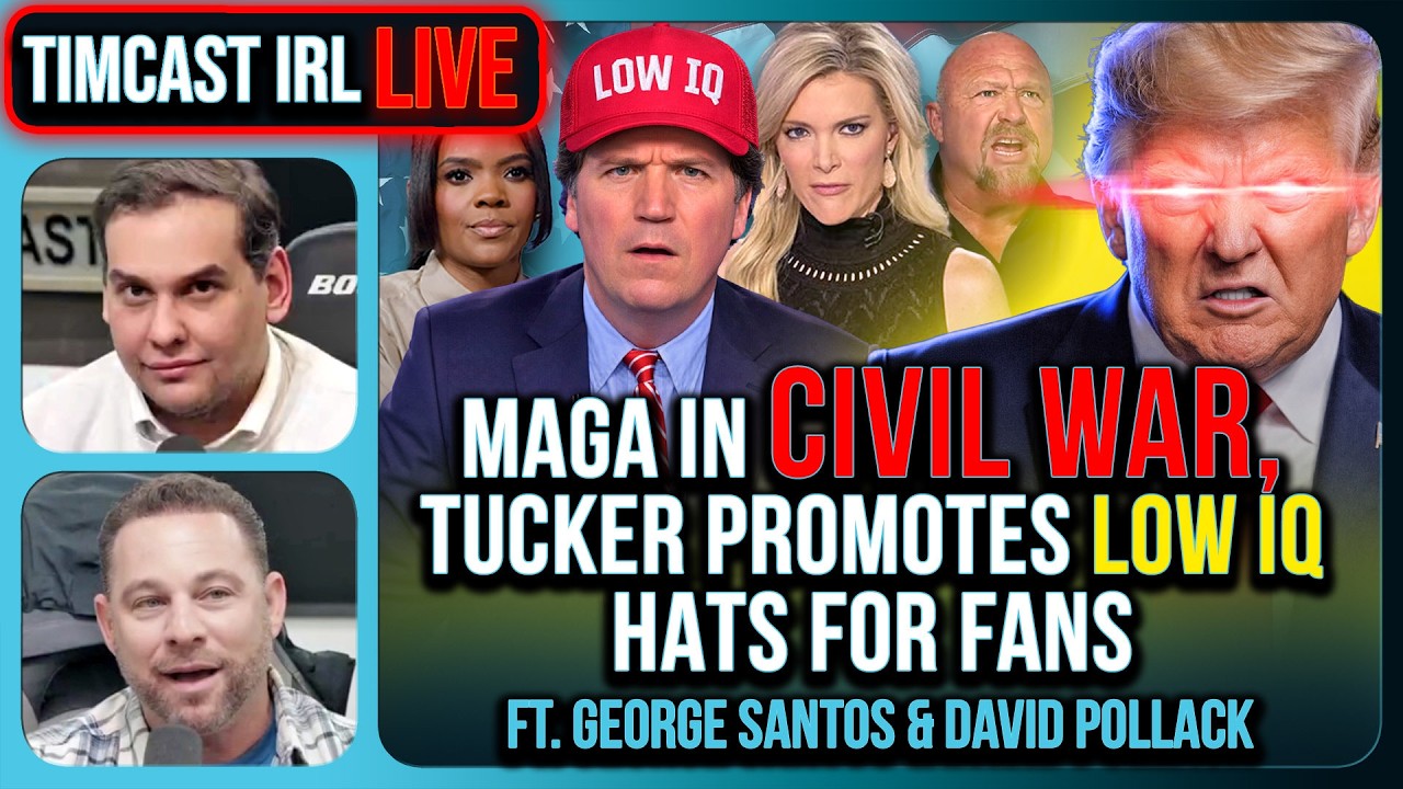 MAGA In CIVIL WAR, Tucker Promotes LOW IQ Hats For Fans | Timcast IRL