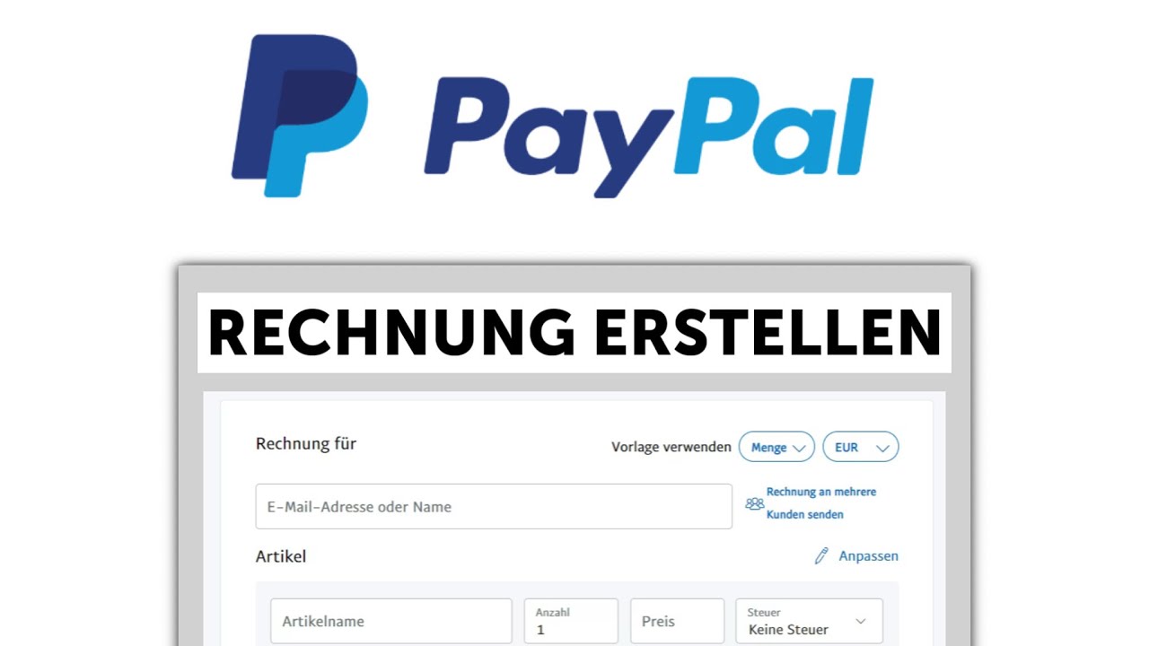 Paypal Rechnung erstellen Tutorial