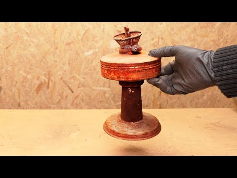 Rusty Antique Kerosene Lamp Restoration