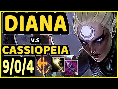 BACA (DIANA) vs CASSIOPEIA - 9/0/4 KDA MID GAMEPLAY - EUW Ranked GRANDMASTER