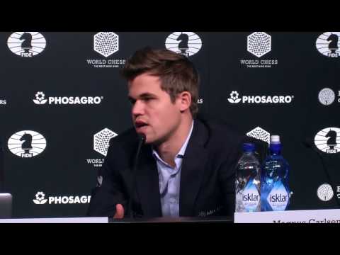 World Chess Championship 2016 Carlsen v Karjakin Game 7 - Press Conference Snippets