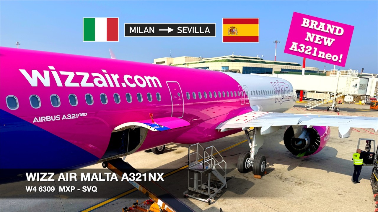 FACTORY FRESH ON ITS FIRST DAY OF SERVICE! | Wizz Air Malta A321NX | Milan MXP ✈ Sevilla