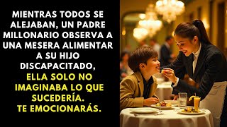 MIENTRAS TODOS SE ALEJABAN, UN PADRE MILLONARIO VE A UNA MESERA ALIMENTAR A SU HIJO, ELLA NO...