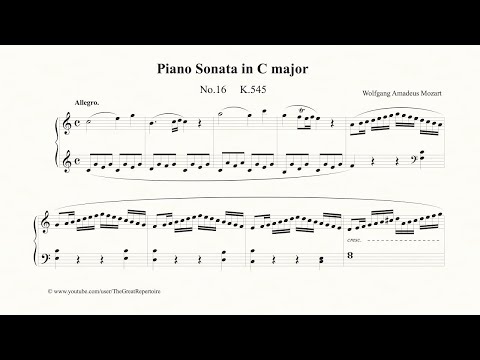 Mozart, Piano Sonata in C major, No 16, K 545, Allegro