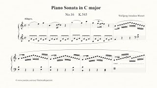 Mozart, Piano Sonata in C major, No 16, K 545, Allegro