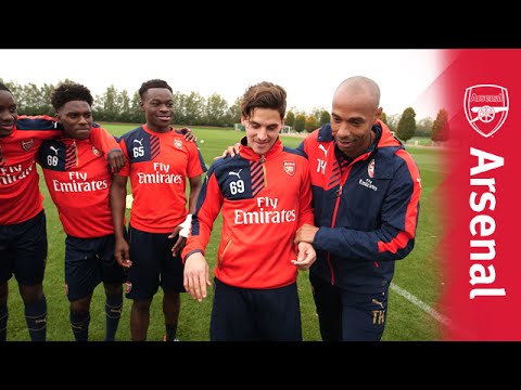 Thierry Henry presents the Arsenal U19 skills challenge