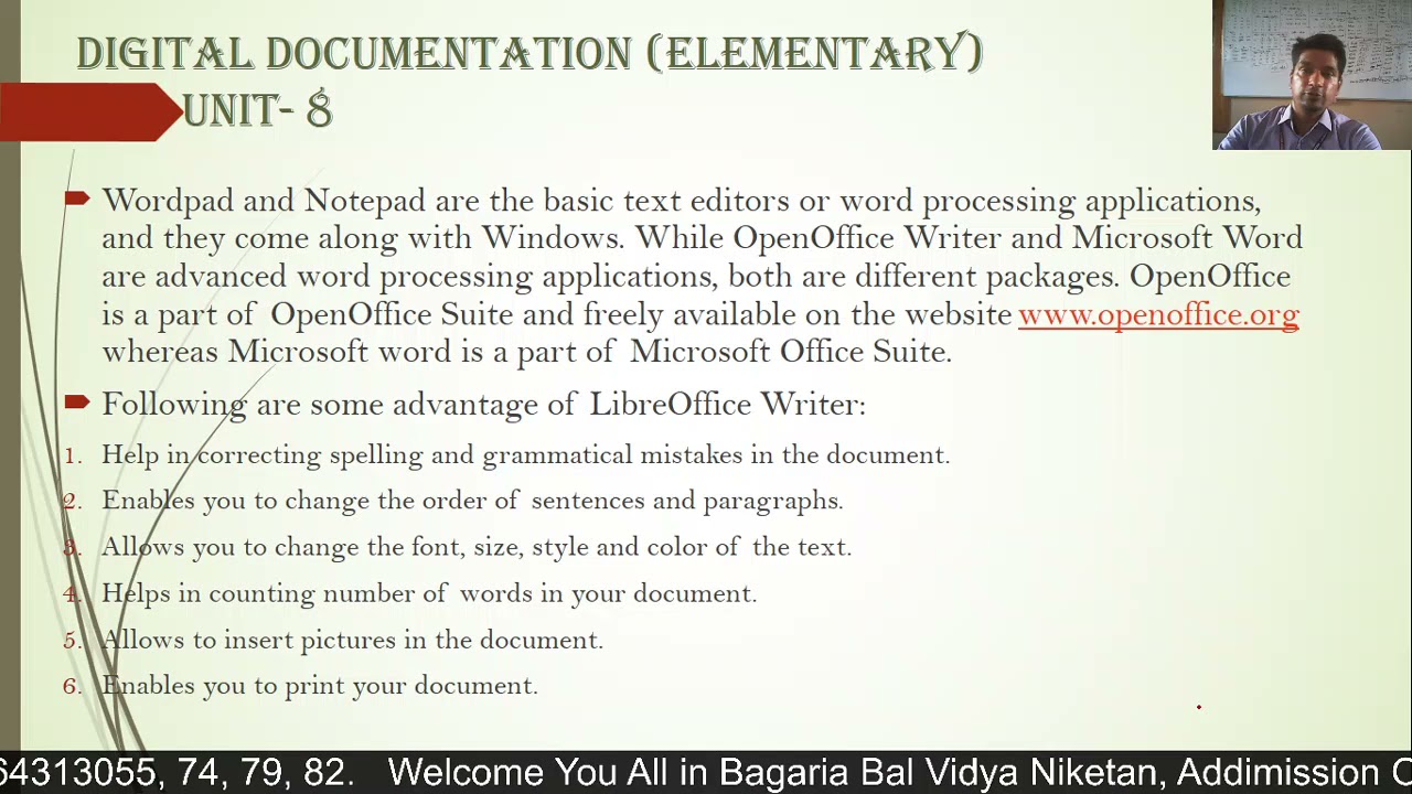 Create a document using a word processor - 2 (Digital Documentation Elementary -Unit -8)
