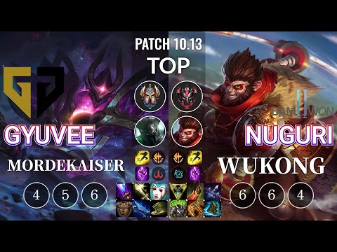 GEN gyuvee Mordekaiser vs DWG Nuguri Wukong Top - KR Patch 10.13