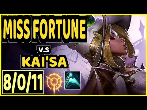 CODY SUN (MISS FORTUNE) vs KAI'SA - 8/0/11 KDA BOTTOM ADC CHALLENGER GAMEPLAY - NA