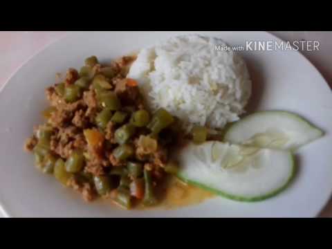 como preparar carne molida con vainicas a mi estilo/Cocina con Jenny