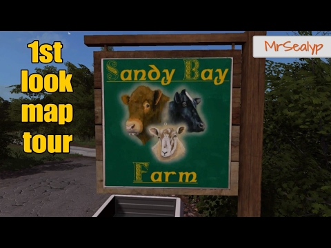 Let's Play Farming Simulator 17 PS4: Sandy Bay 17, 1st Look Map Tour (New Mod Map)