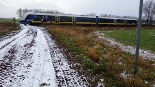 preview picture of video 'Alstom Coradia LINT 54 BR 622 der erixx GmbH im Winter auf der Wendlandbahn unterwegs'