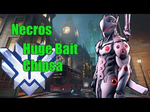 Necros Vs Chipsa Genji Huge Bait - Top 500 Genji Gameplay - Overwatch Season 15