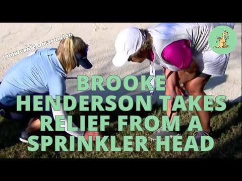 Brooke Henderson with Sprinkler Head Relief - Golf Rules Explained