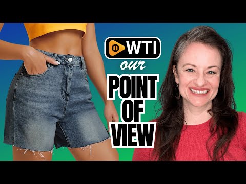Womens High Waist Jean Shorts Wide Straight Leg Microelastic Long Denim Mom Shorts 6 Vintage Blue - WTI product video review