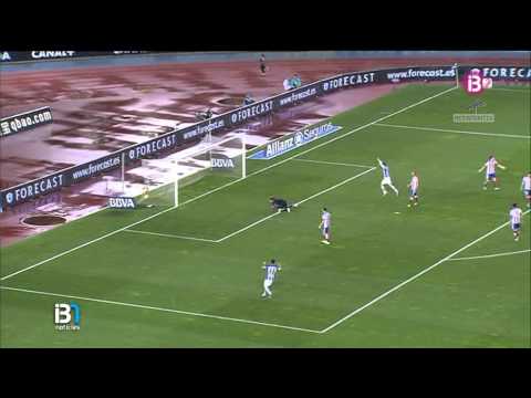 Gol Carlos Vela tras un gran tiro. Real Sociedad - Atco Madrid. Liga BBVA 14/15