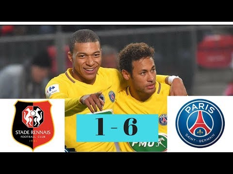 Rennes vs PSG 1-6 - All Goals - 07/01/2018