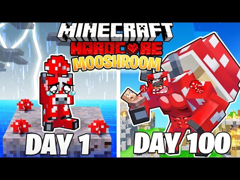 I Survived 100 DAYS as a MOOSHROOM in HARDCORE Minecraft!
