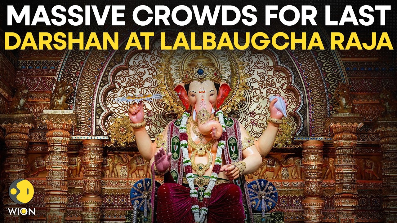 Lalbaugcha Raja LIVE: Huge Crowds Gather for Ganpati Darshan Ahead Of Visarjan Tomorrow | WION